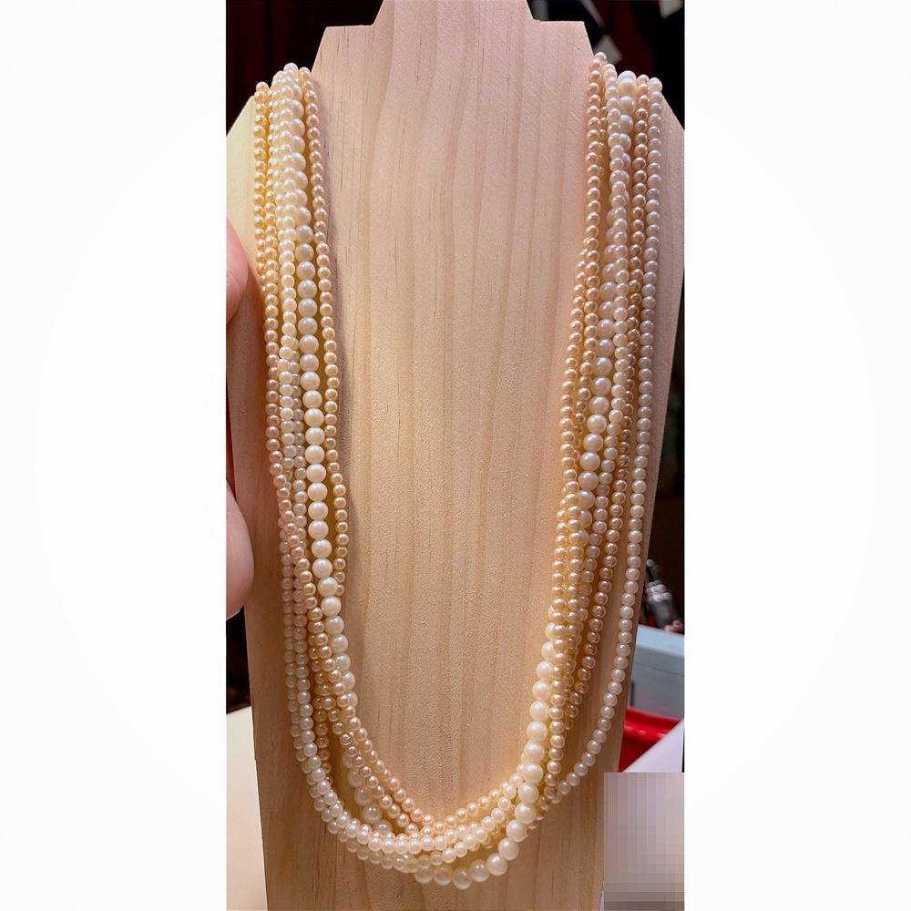 Dauplaise Multi-Strand Necklace Women OS Cream Peach Good 5-Tier Faux Pearl